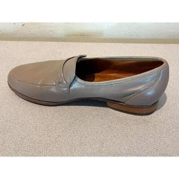 Bruno Magli Men\'s Leather Loafers Size 8.5 W, Made in Italy Taupe Slip-On Shoes main image 6